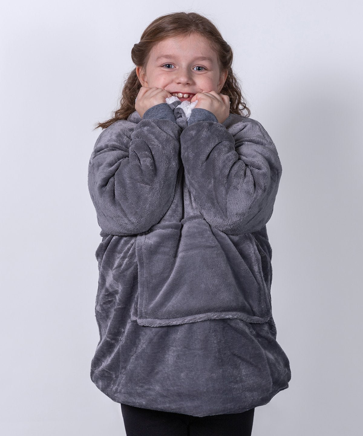 Kids oversized cosy reversible sherpa hoodie