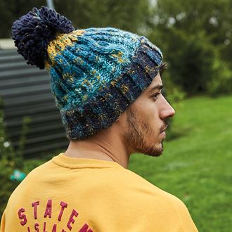 Corkscrew Pom Pom Beanie