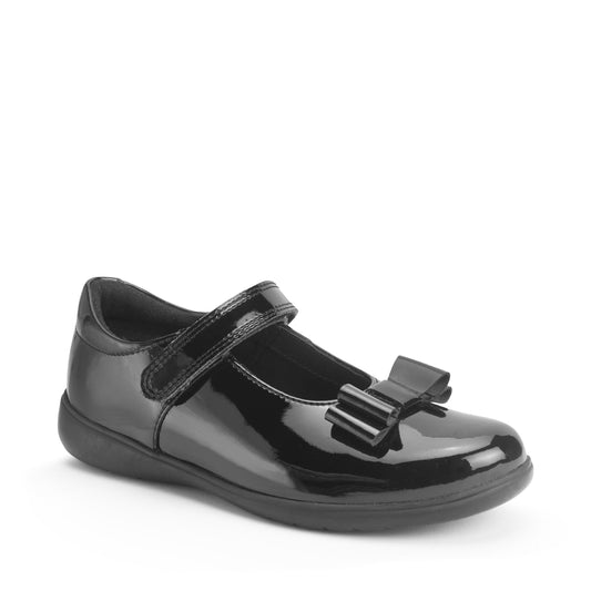 Bella - Black Patent Girls School Shoes