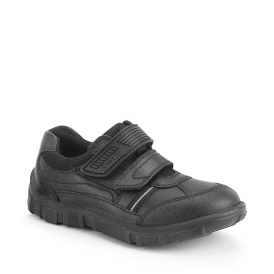 Luke - Black Leather Boys School Shoes