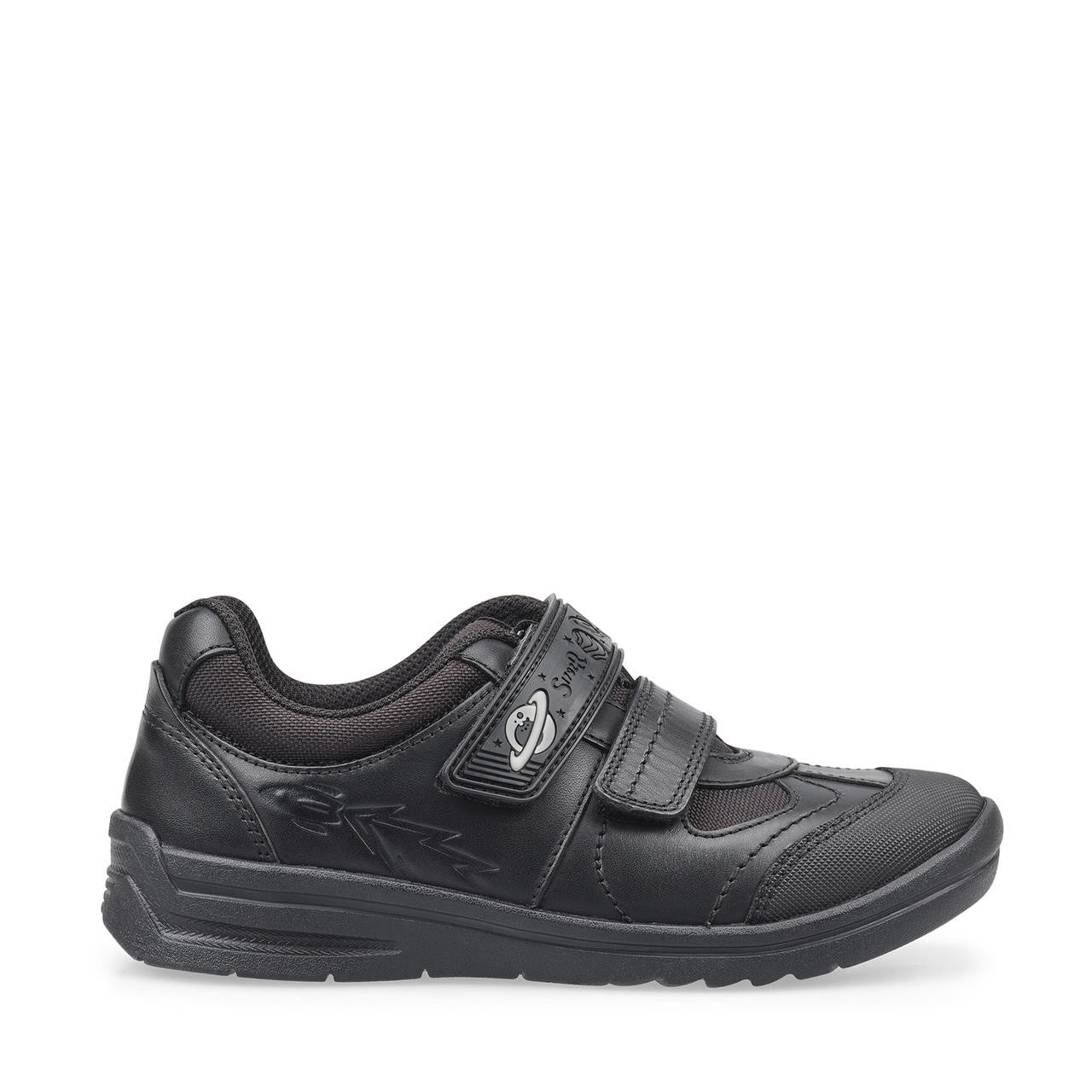 Rocket - Black Leather Boys School Shoes