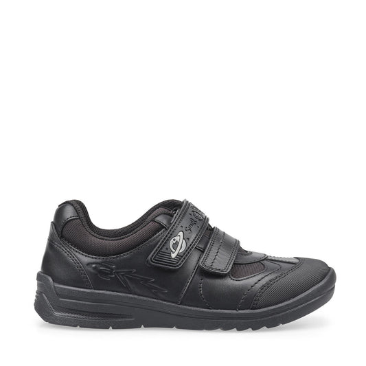 Rocket - Black Leather Boys School Shoes