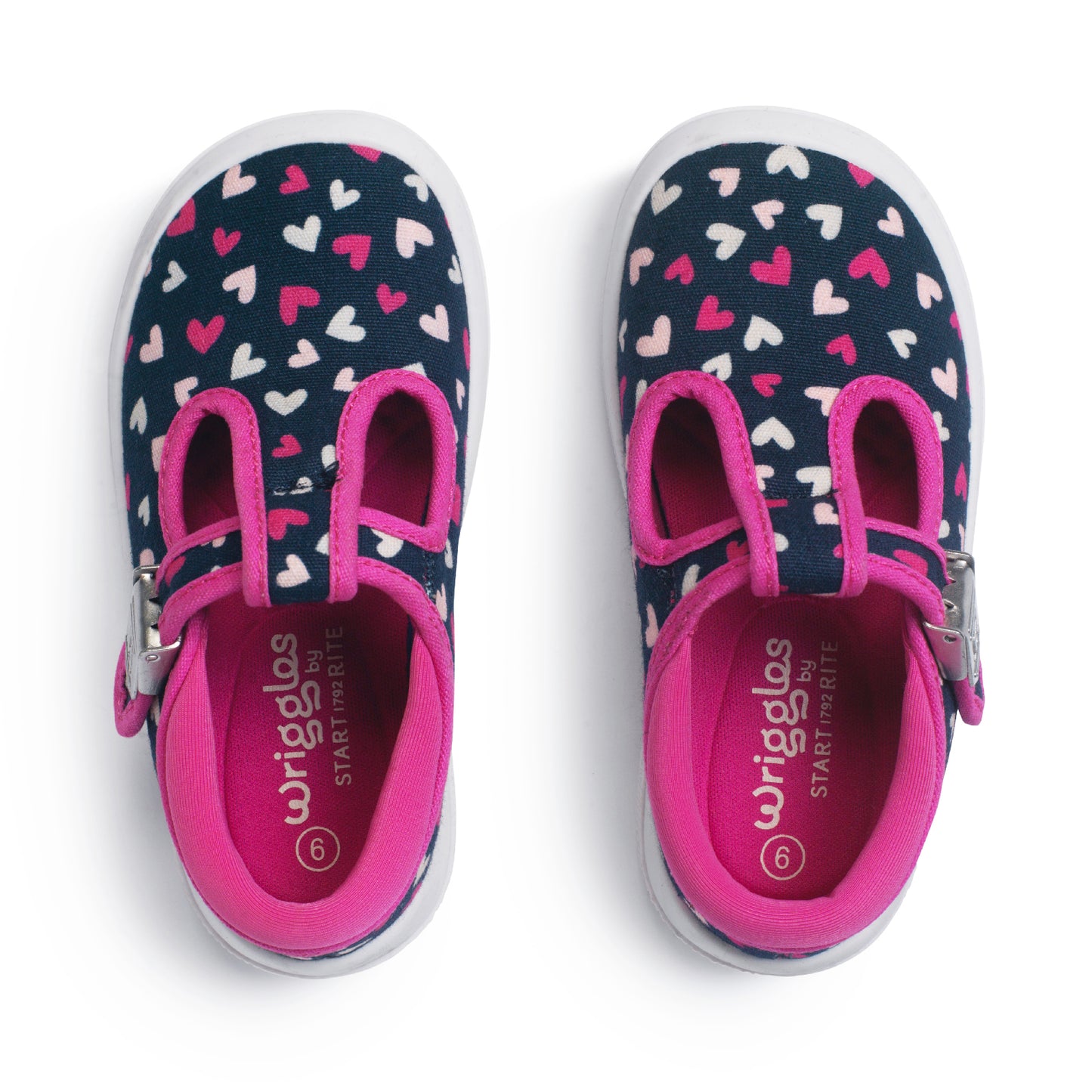 Navy and Pink Hearts - Wiggles First Walking Shoes