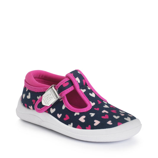 Navy and Pink Hearts - Wiggles First Walking Shoes