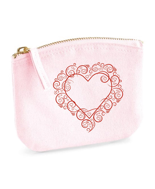Swirly Framed Heart Organic Purse