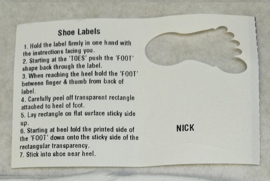 Shoe Labels